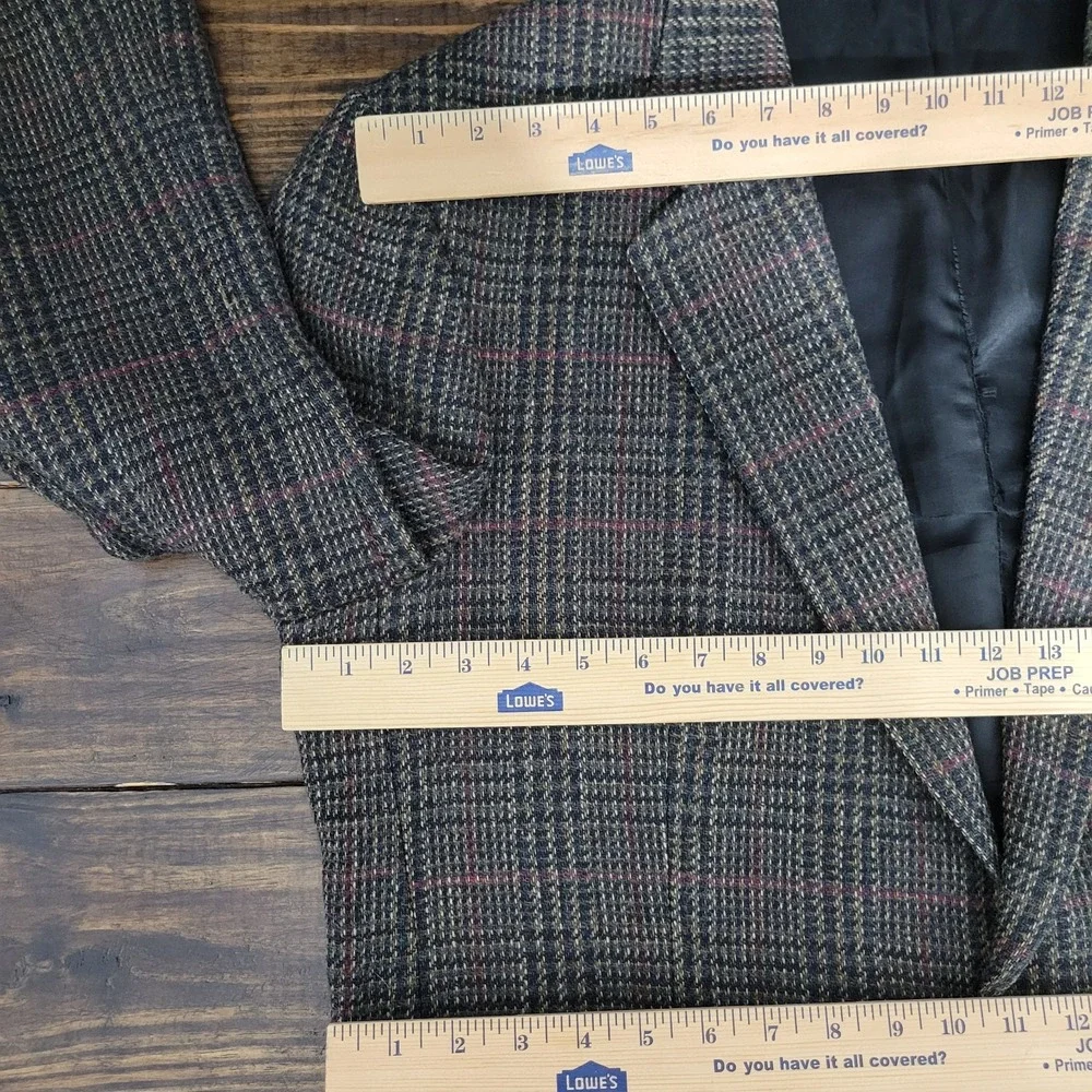 Robert Stock Men's Sport‎ Coat Blazer Two Button Brown Plaid Wool Size 44R